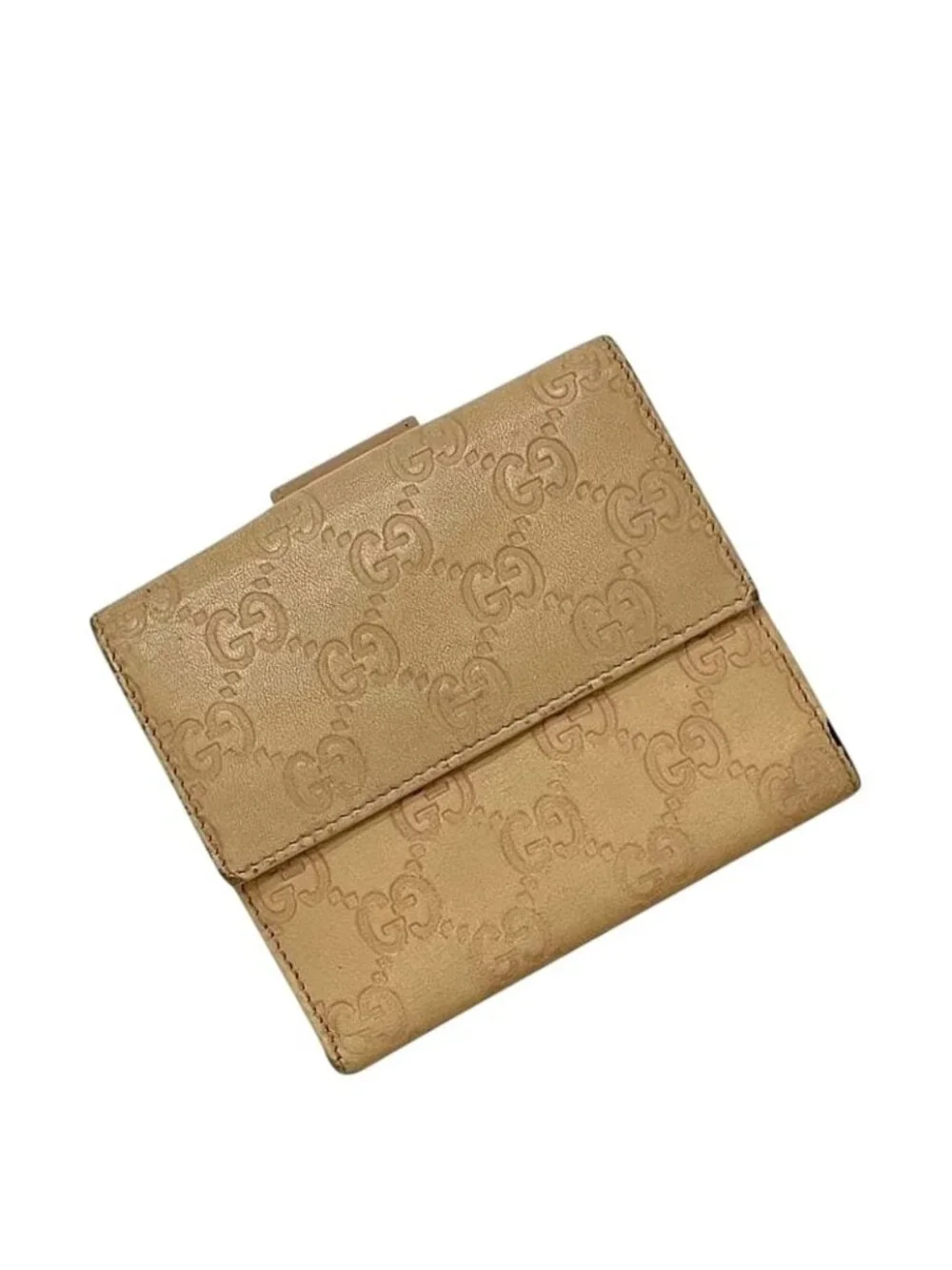 Gucci Fold Wallet with Beige Stripe Line Double Hook - Picture 1 of 11